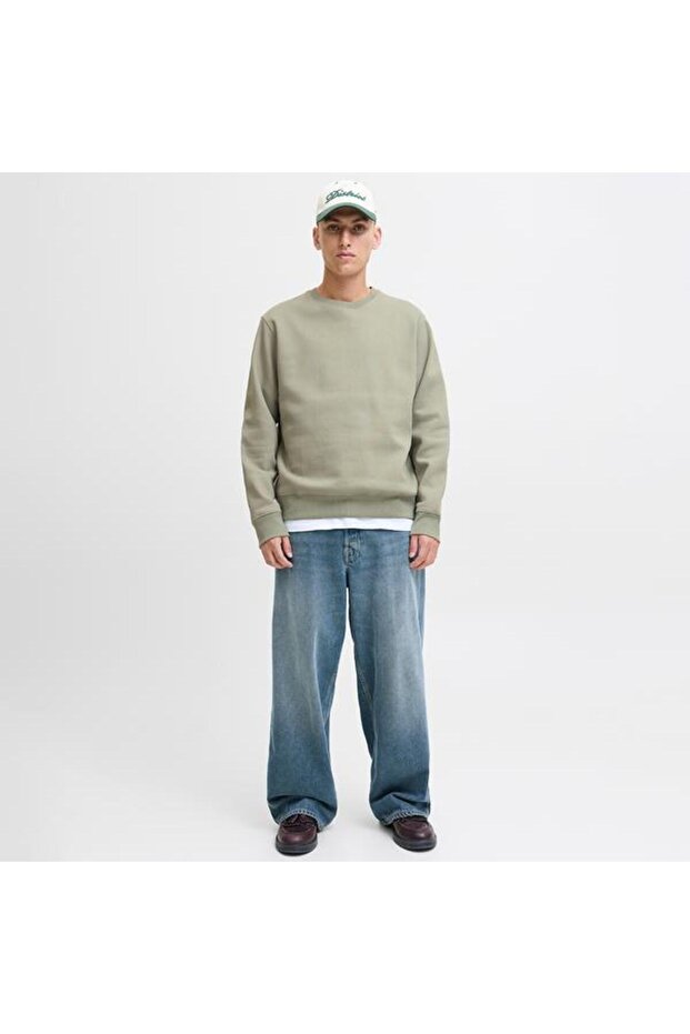 Jack&Jones Star Basic Erkek Bej Sweatshirt - 2