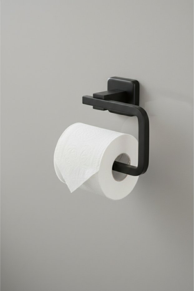 Square Series Matte Black Toilet Paper Holder | Stainless Bathroom Toilet Paper Holder 5 Years Warranty