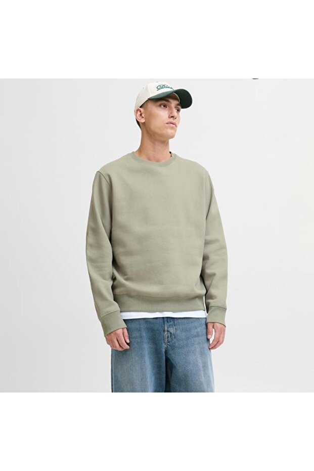 Jack&Jones Star Basic Erkek Bej Sweatshirt - 1