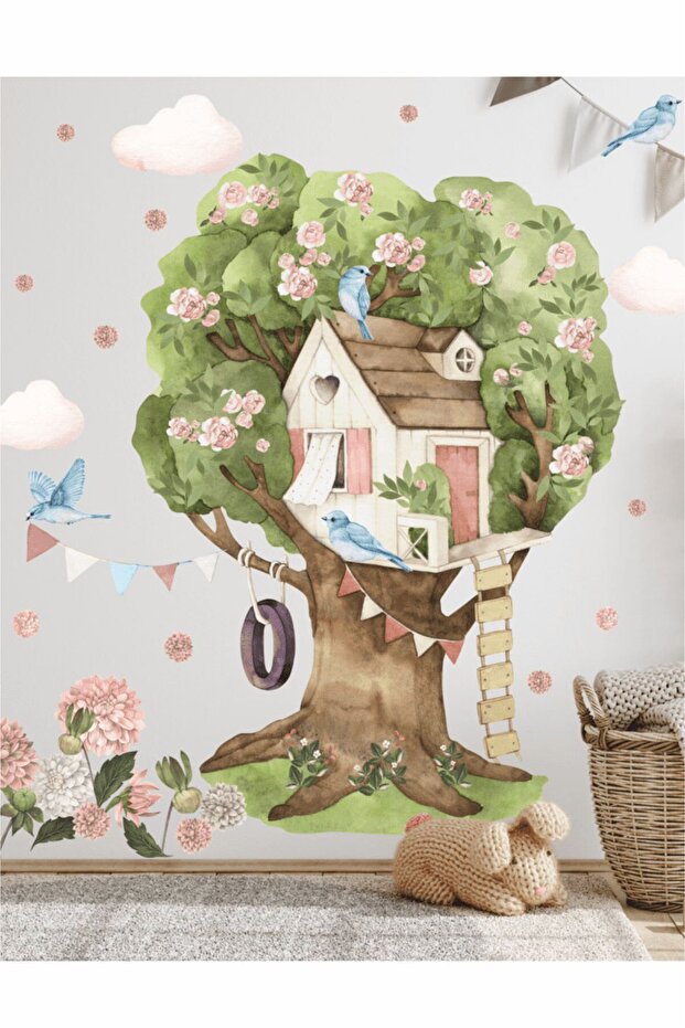 Floral Fairy Tale Tree Children's Room Wall Sticker