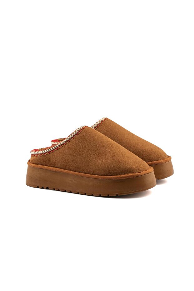 Taba Süet İçi Yünlü Kalın Taban Terlik - 7