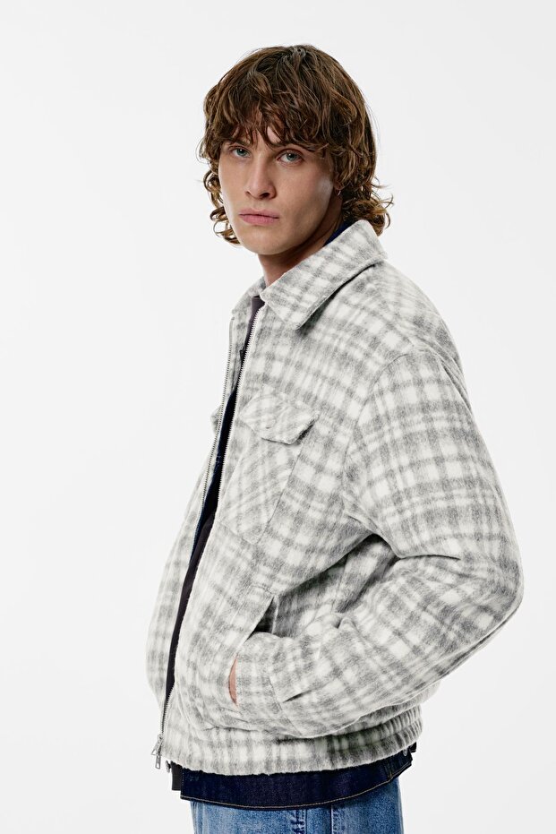 Kareli yumuşak ceket - 5