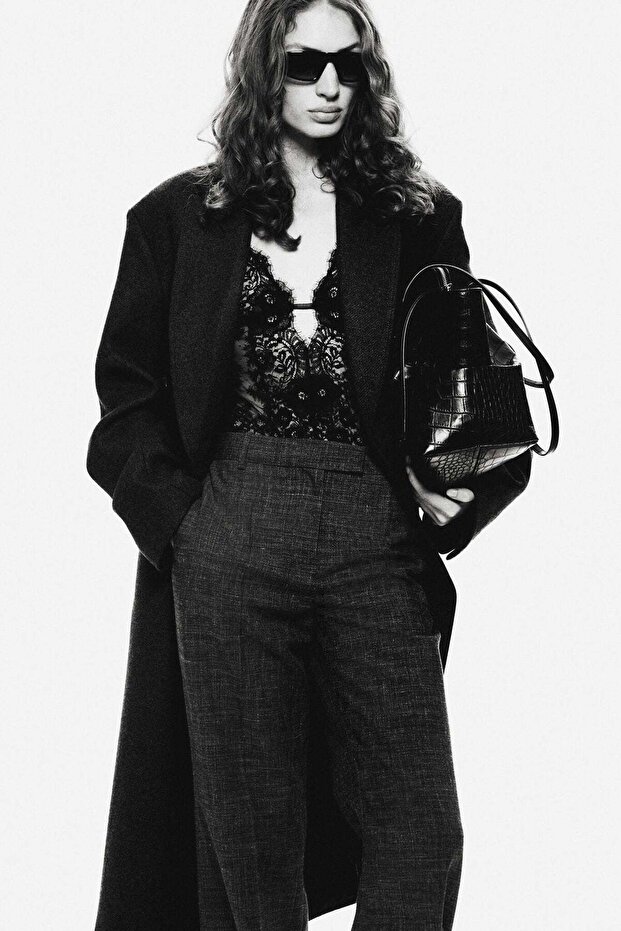 بنطلون من مزيج الصوف بقصّة واسعة - 3