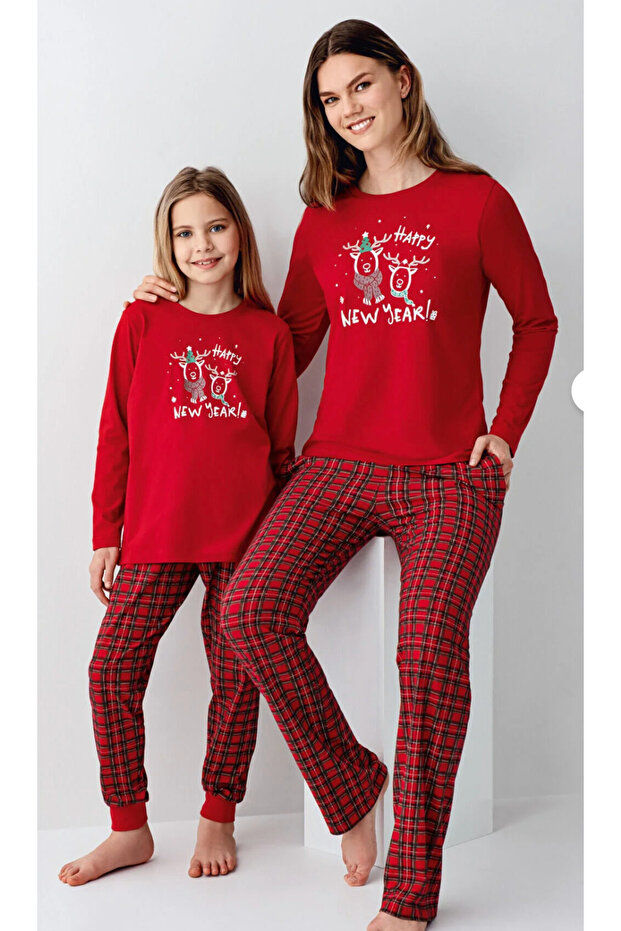 Mother-Daughter New Year, Christmas, Winter Themed 100% Cotton Pajama Set (Sold Separately)