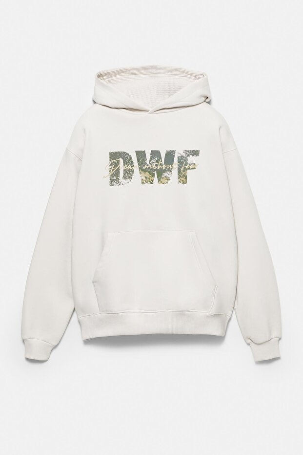 DWF grafik kapüşonlu sweatshirt - 7