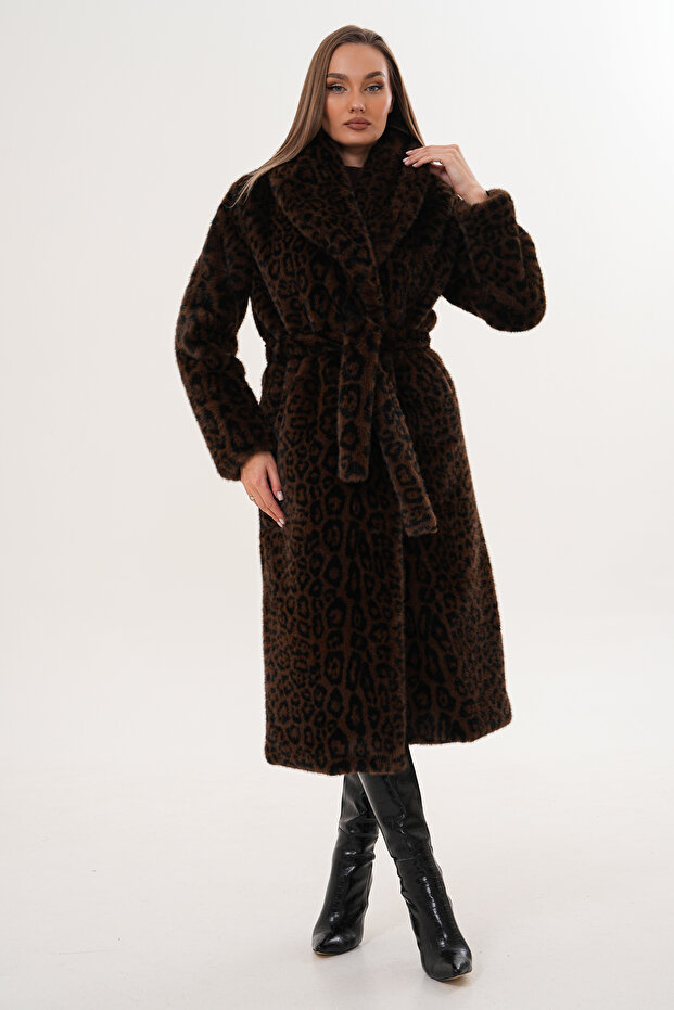 Full Length Mink Leopard Coat