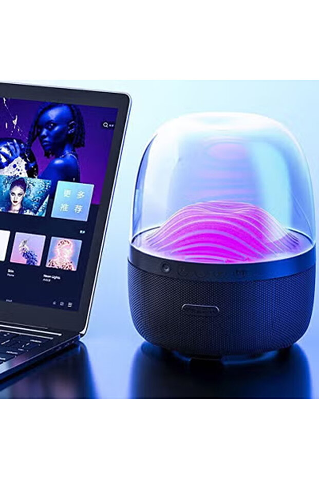 مكبرات صوت بلوتوث LED، أضواء ليلية LED، مكبر صوت لاسلكي محمول، وقت تشغيل من 5 إلى 7 ساعات، إضاءة قابلة للتنفس