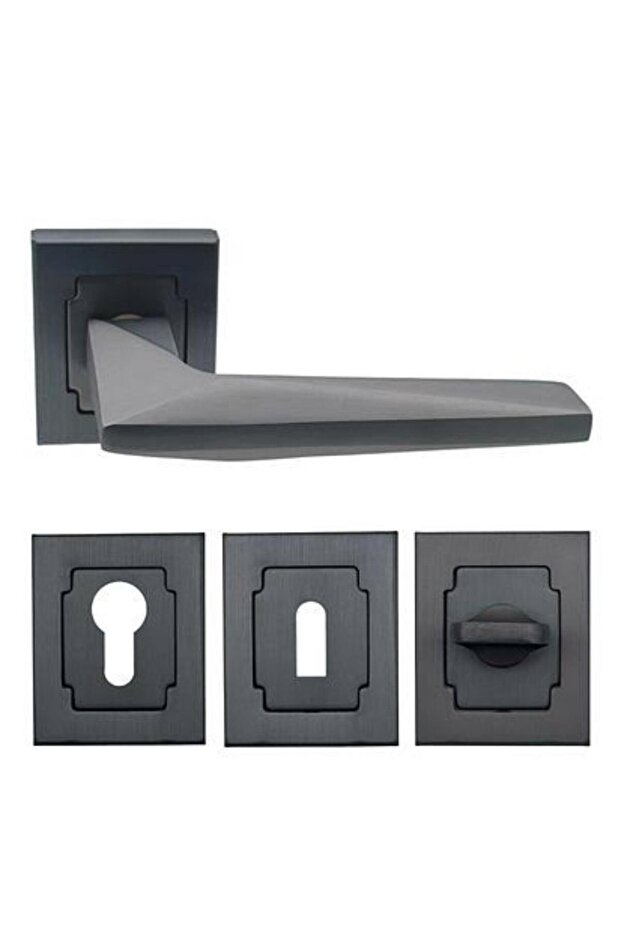 SOFUOĞLU UZAY-LÜX KARE ROZETLİ MAT ANTRASİT ( WC ) KAPI KOLU (TSE) - 1