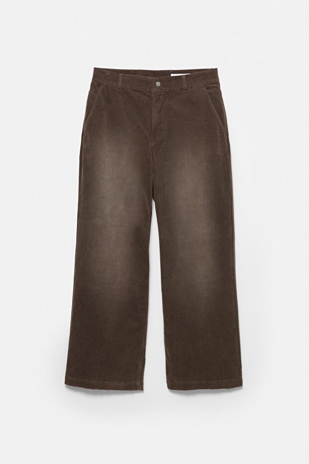 Çan kesim kadife pantolon - 8