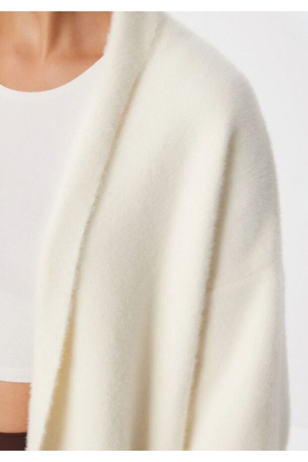 Yumuşak Dokulu Uzun Triko Hırka EKRU - 4