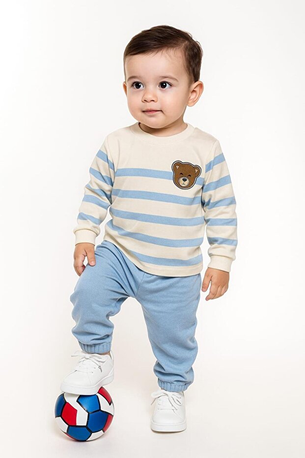 Unisex Kids Transitional Crew Neck Sweatshirt Tracksuit Bottom-Top Set