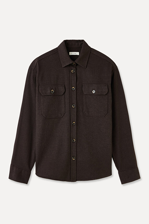ÇİFT CEPLİ OVERSIZE FLANEL GÖMLEK - 1