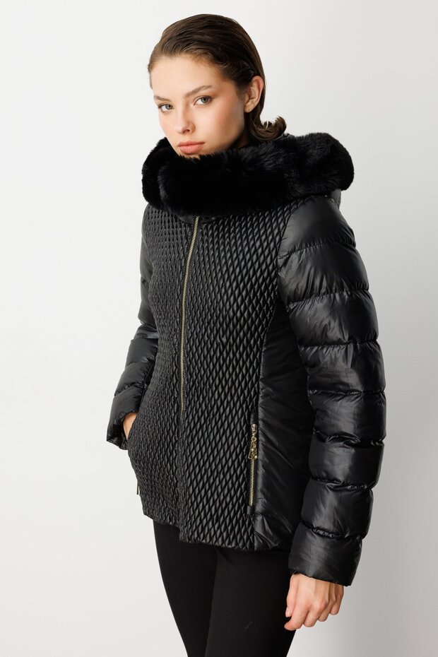 Kapüşonlu Şişme Mont - 2