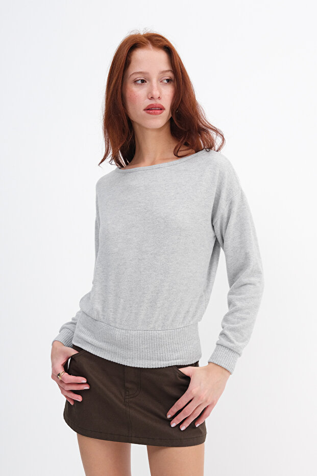 Kayık Yaka Basic Bluz B12260 - 2