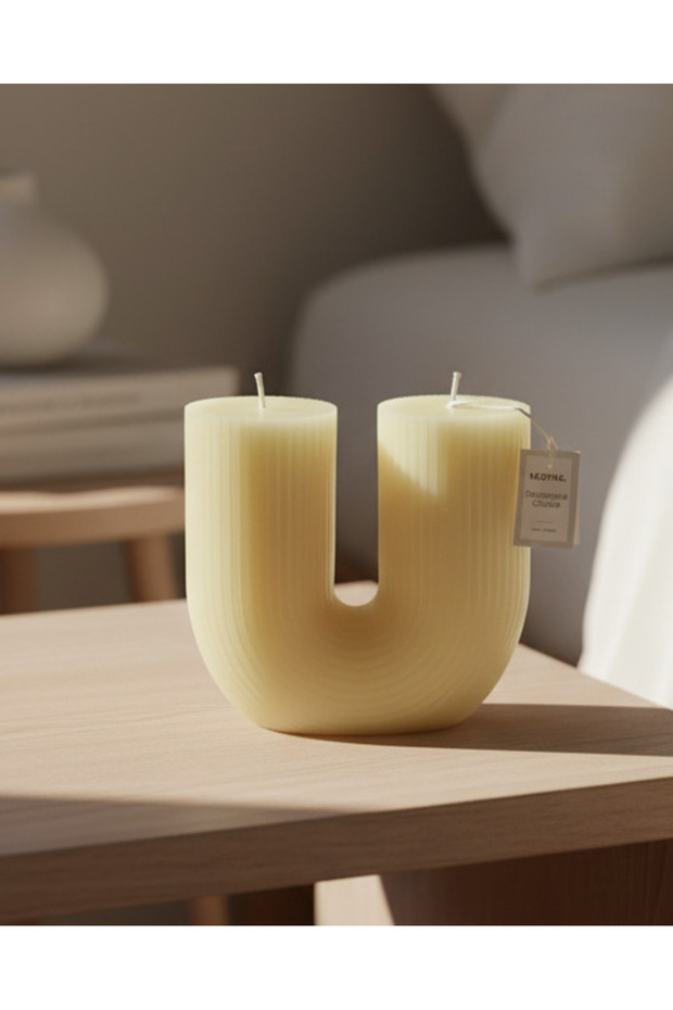 Cream U Shaped Candle