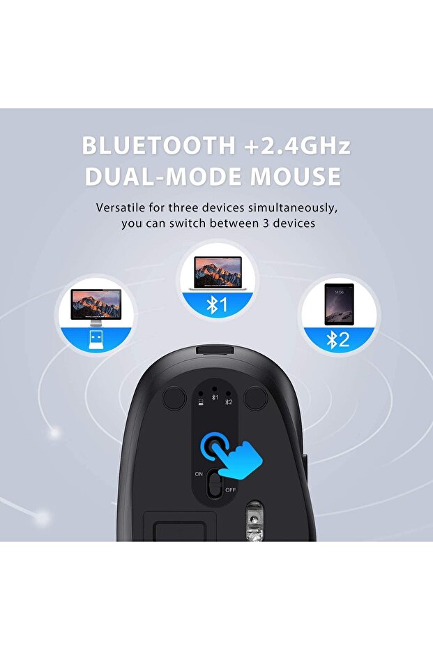 Bluetooth Keyboard and Mouse Set DK03, Rechargeable Dual-Mode Wireless Combo - 5