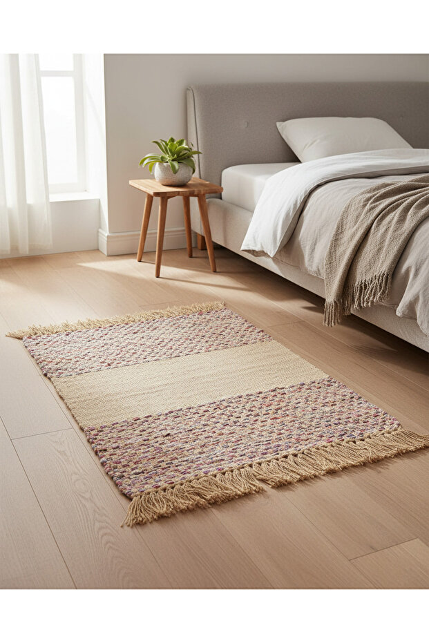 Beige Woven Dhurrie