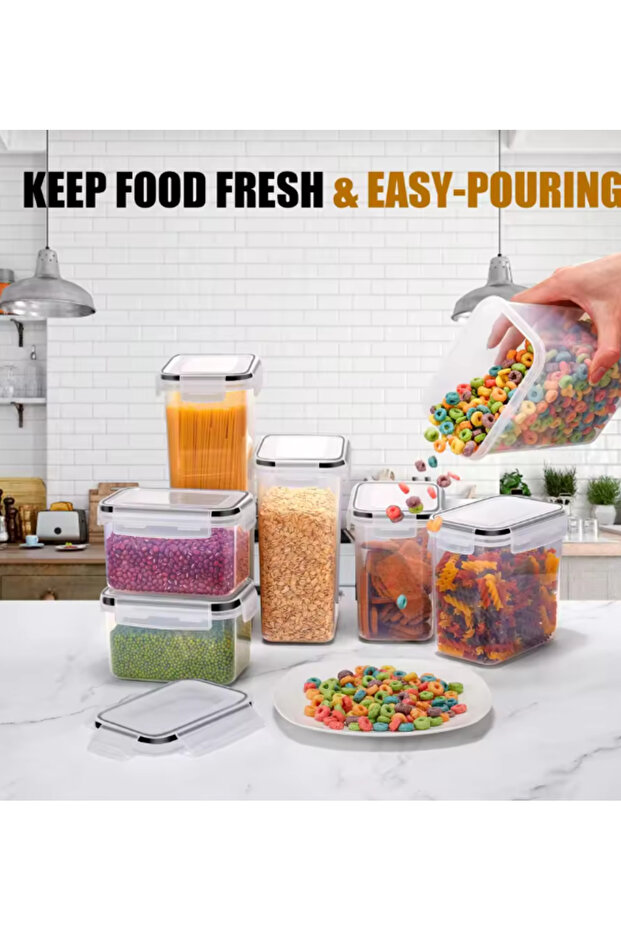 Set of 15 food storage containers, 4x0.8l /6x1.4l /4x2l /1x2.8l, labels and marker - 6