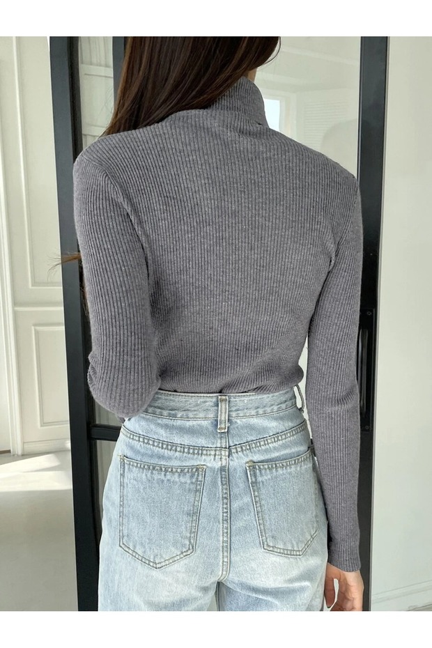 Γυναικεία μακρυμάνικη μπλούζα κοτλέ Basic - 3