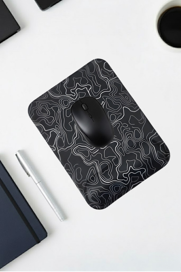 Ergonomic Typography Patterned Square Mouse Pad – Mouse Pad with Wrist Support Comfortable Mousepad - 1