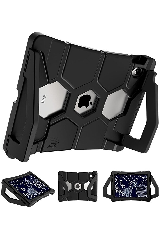 Duxling Case for iPad 10th Gen (2022) - Kid-Proof Handle Case with Stand, Black