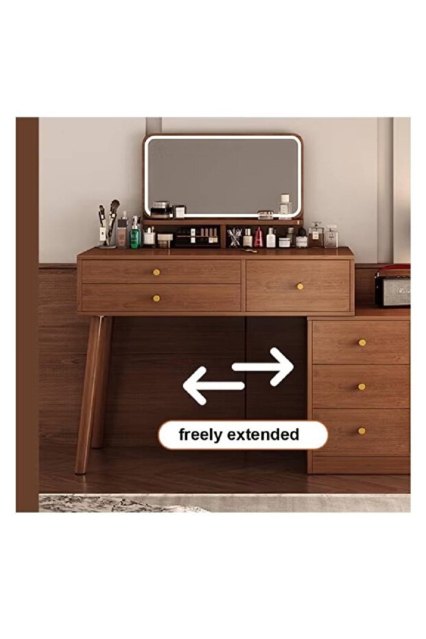 طاولة مكياج متعددة الوظائف مع مرآة LED - 2