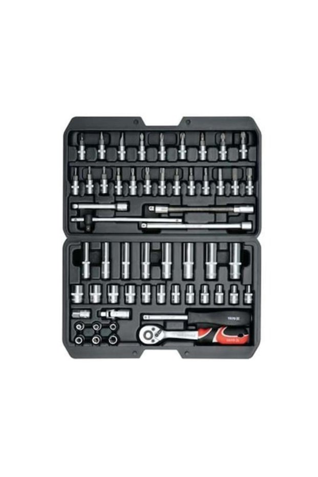 Socket wrench set with 1/4" bits, 56 pcs.
