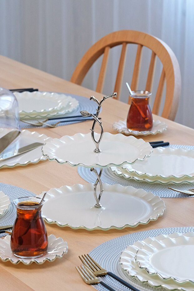 Solid Krem Wavy Platin 34 Parça Tea Time - 5