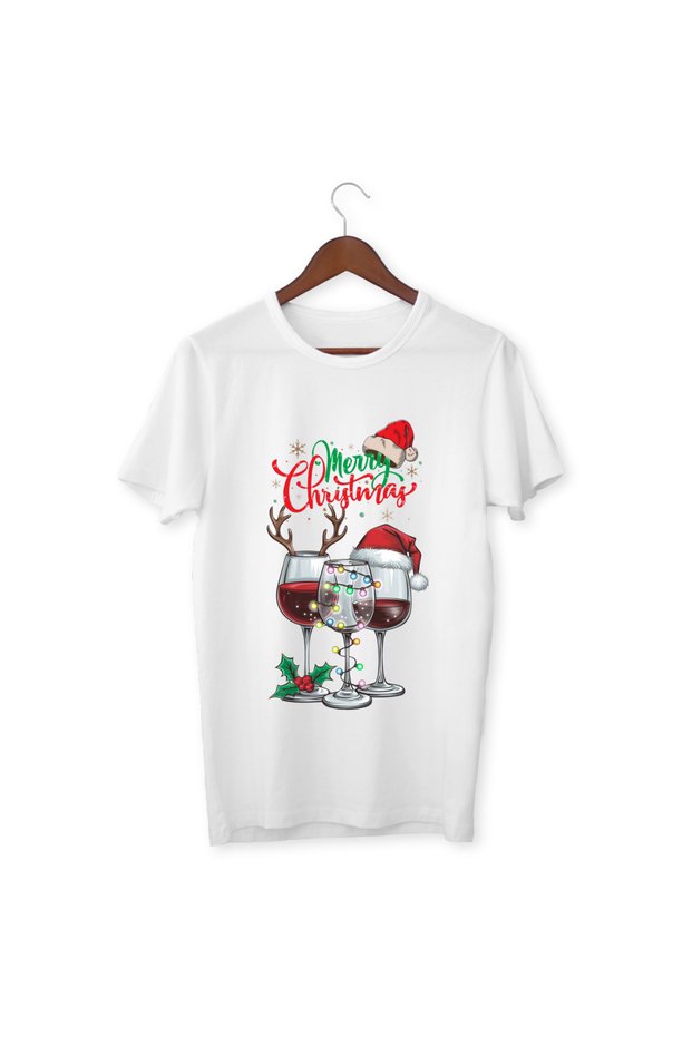 New Year's T-Shirt Merry Christmas T-Shirt Children Adult White T-Shirt Unisex Kids T-Shirt