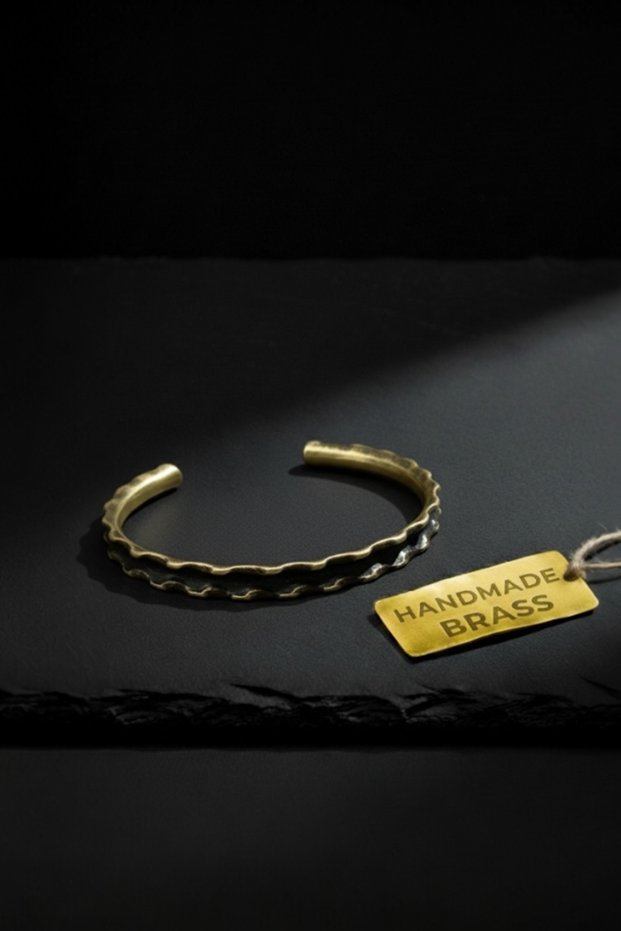 Handmade Pure Copper Bracelet | Combustion Technique Oxidized Black | Women Men Health Care Cuff Bracelet