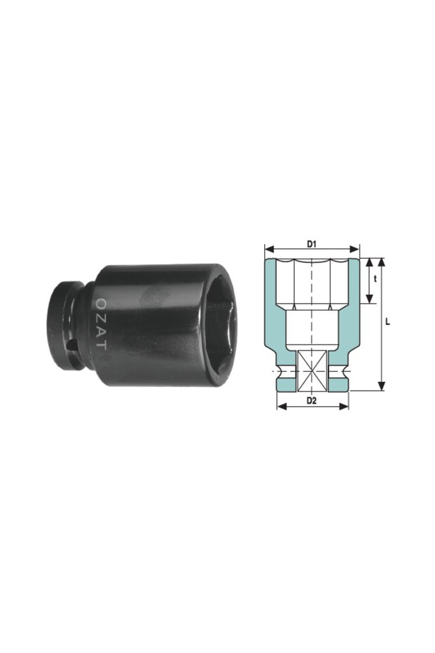 3/4'' 6-sided impact socket head, long 29