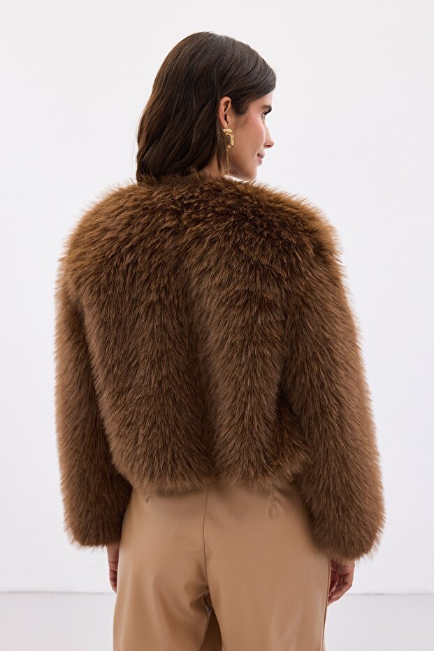 فرو بدون ياقة - بني - 7