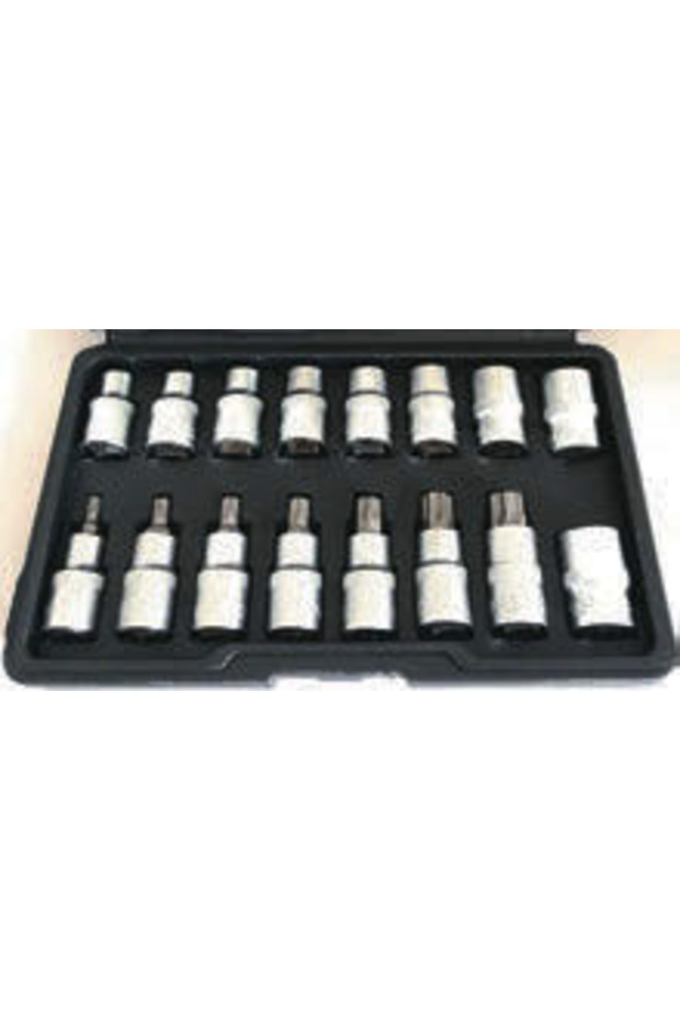 مجموعة أدوات Nttools NCSET83 مكونة من 16 قطعة، مقاس 1/2 بوصة، من نوع توركس وE توركس - 1
