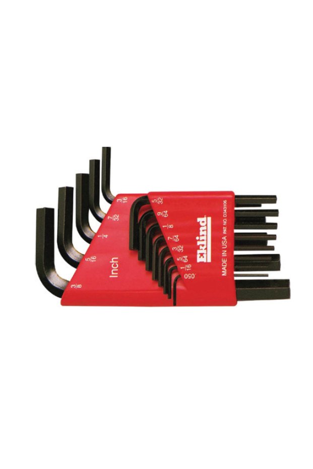 Short hexagonal wrench set in plastic holder