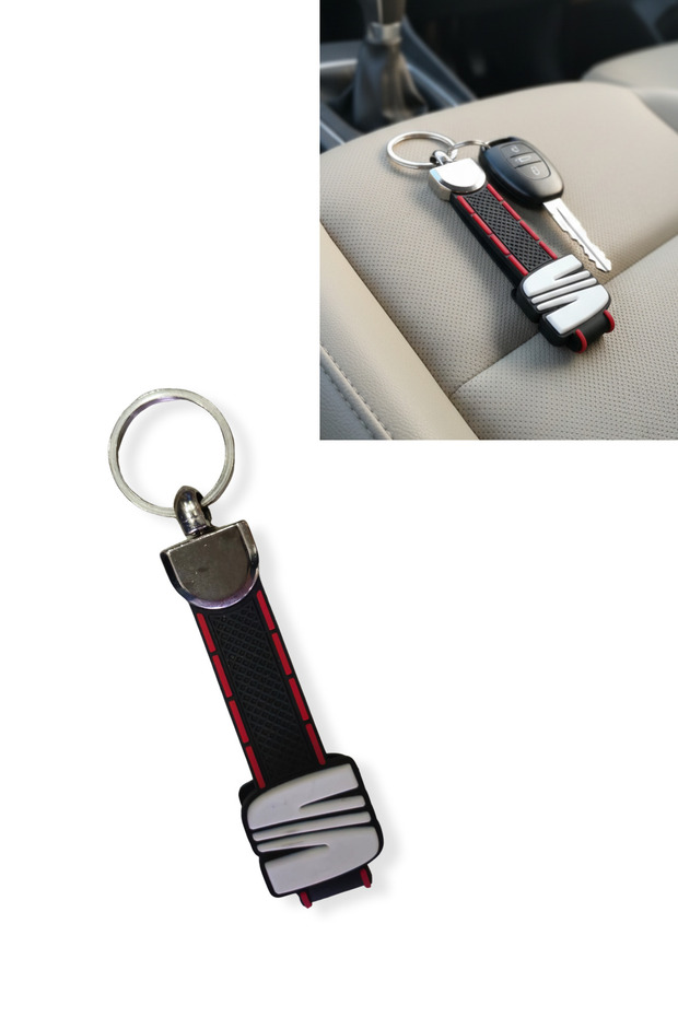 Silicone Car Keychain with Seat Logo | Stylish and Durable Auto Keychain – Car Key Accessory