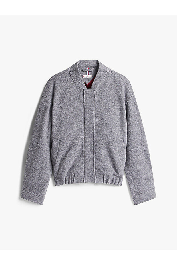 Textured Wool Blend Bomber Jacket - 2