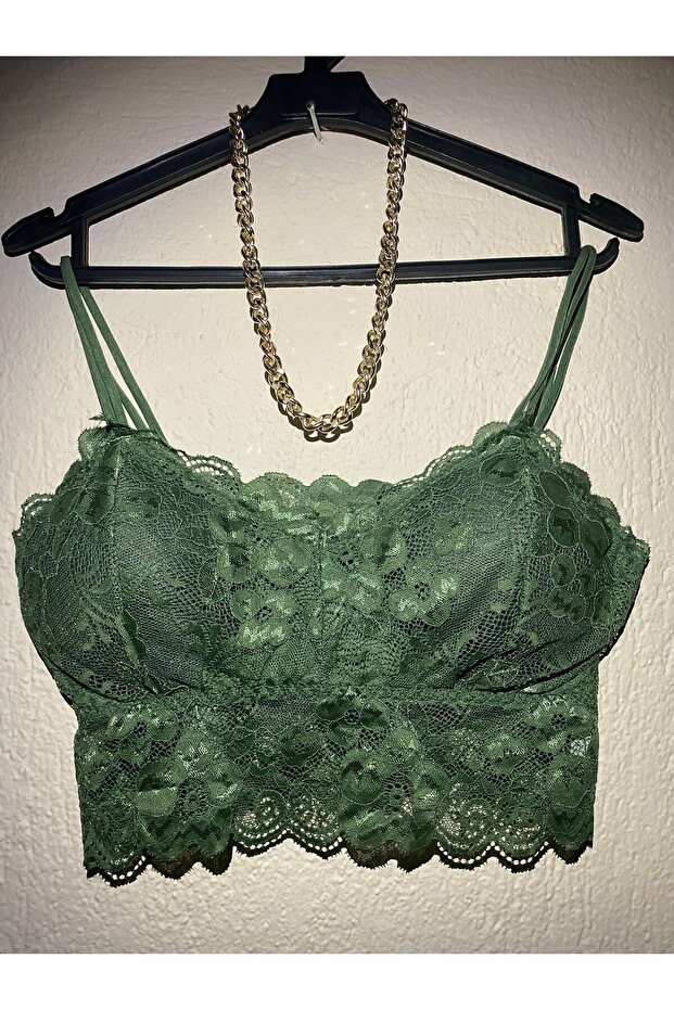 Lace Floral Pattern Double Strap Bra