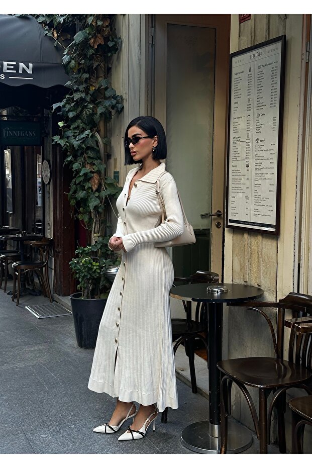 Uzun Triko Elbise - 4