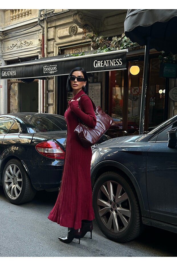 Uzun Triko Elbise - 2