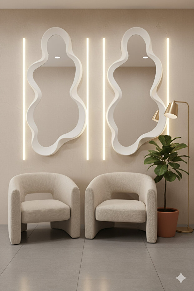 Elegant mirror set with a luxurious frame, adding a touch of sophistication to any space. 100 x 49 cm - 3