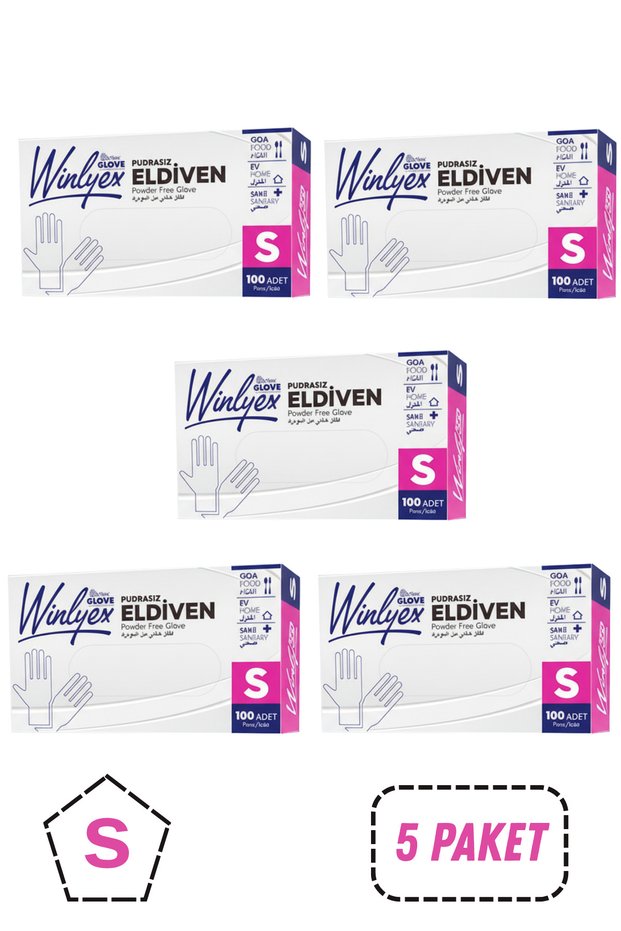 Winlyex Pudrasız Şeffaf Eldiven S Beden 5 Kutu