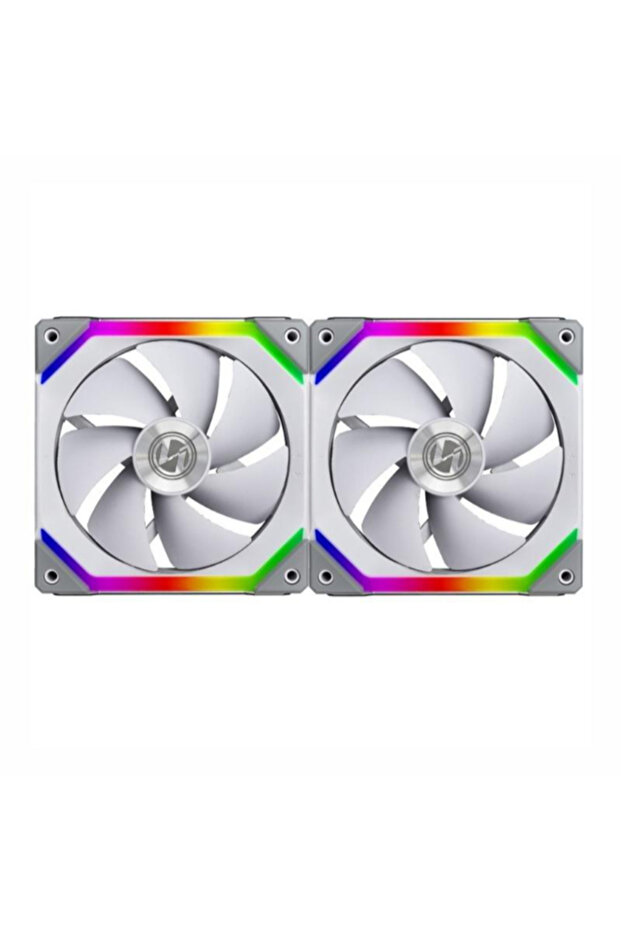 مجموعة مراوح UNI FAN SL140 ذات العلبة المزدوجة - ARGB PWM 140 مم (قطعتان) مع وحدة تحكم - أبيض