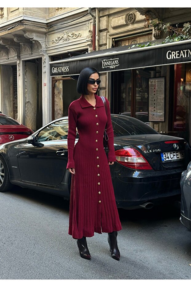 Uzun Triko Elbise - 3