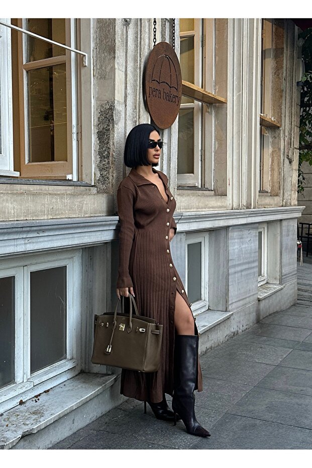 Uzun Triko Elbise - 2