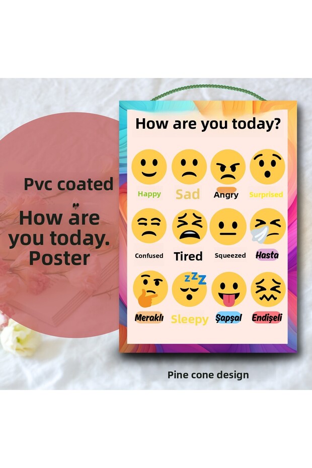 How Are You Today Banner Pvc-Coated One-Piece Banner for School and Classes 22*30 cm