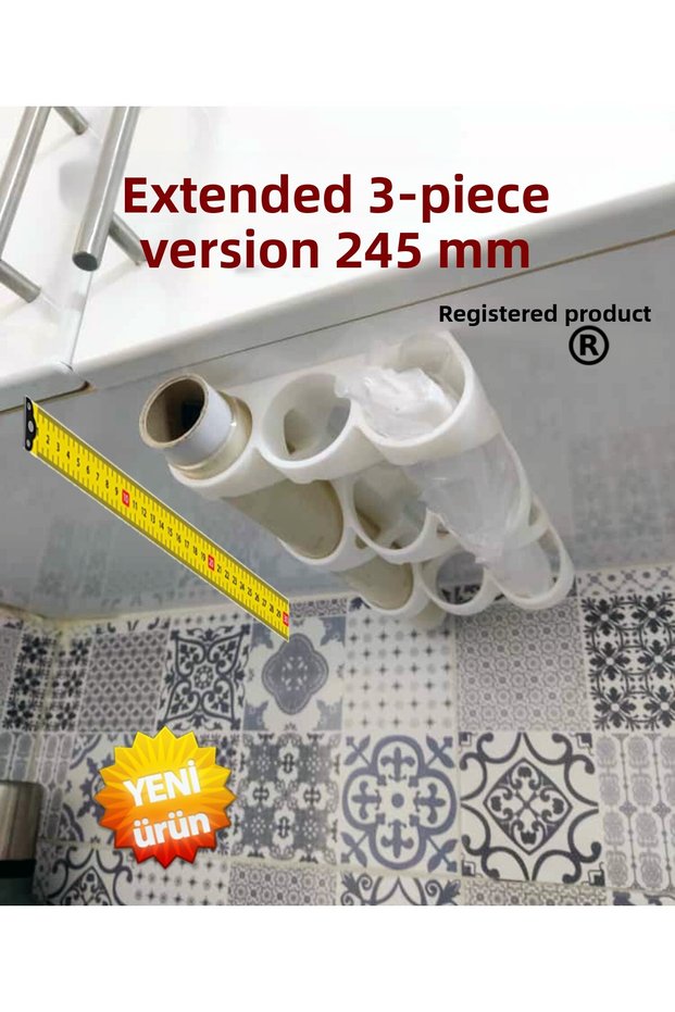 Kitchen Roll Organizer |   Greaseproof Paper, Foil, Cling Film New 3-Piece Set