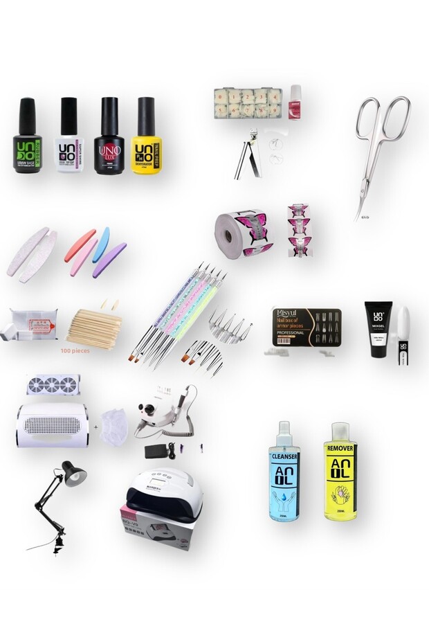 Prosthetic Nail Manufacturer Set; Top; Rubber Base; Primer; Dehydrator; Devices; Poly Gel; Mold