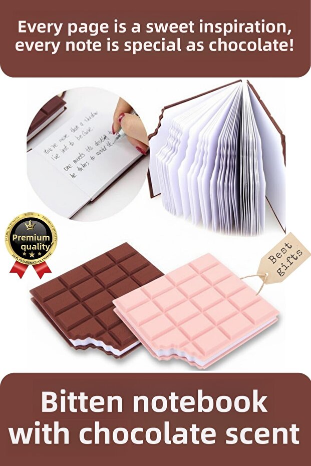دفتر ملاحظات بتصميم خاص وهدية ممتعة، برائحة الشوكولاتة وشكل واقعي