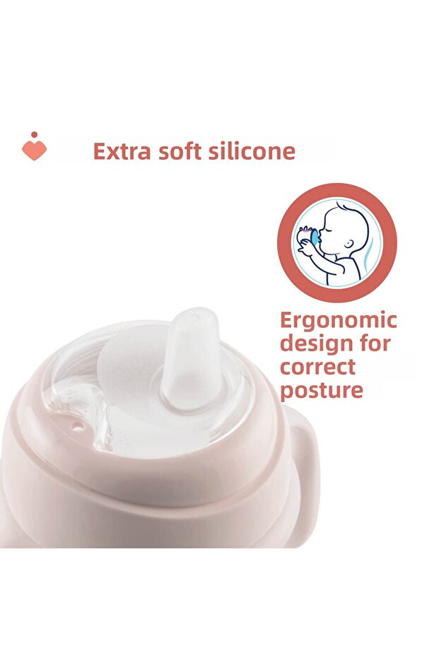 كوب انتقالي ذو طرف ناعم للفتيات بعمر 4 أشهر - 5