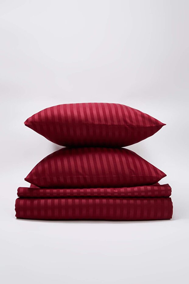 Çift Kişilik Yılbaşı Temalı Pamuk-Saten Çizgili Nevresim Takımı 200x220cm TPHAW26CKN00025 - 2